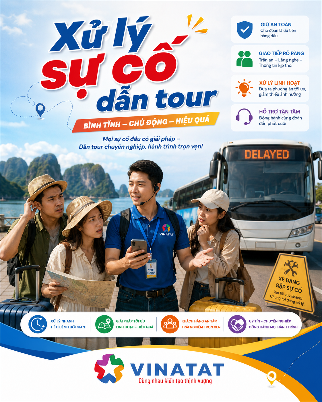 Xử lý sự cố dẫn tour: checklist bình tĩnh khi trễ bay, lạc khách, mất giấy tờ