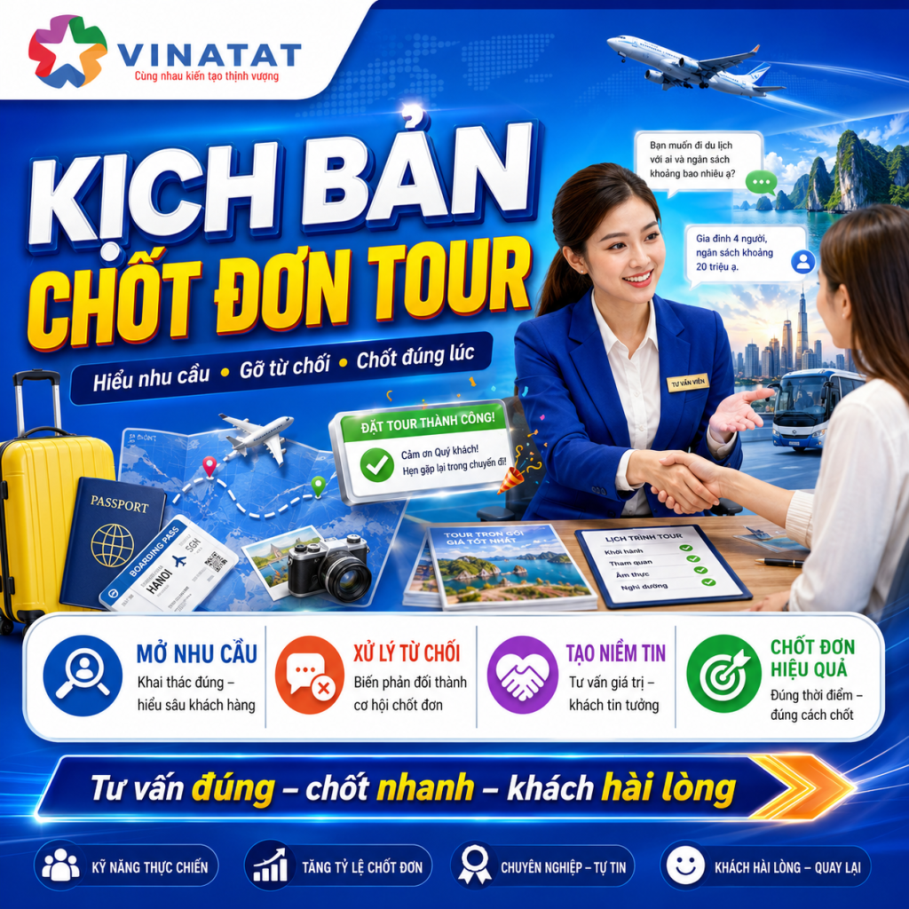 Kịch bản chốt đơn tour: trả lời tin nhắn để khách không seen rồi lặn