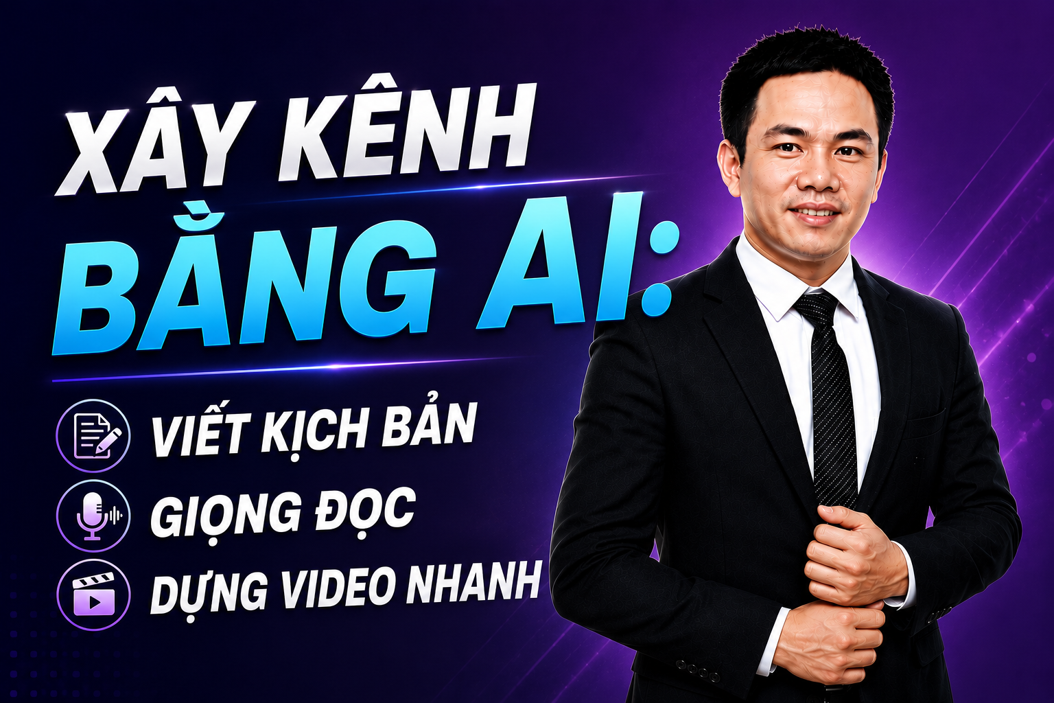 Xây Kênh Bằng AI: Viết Kịch Bản, Giọng Đọc, Dựng Video Nhanh